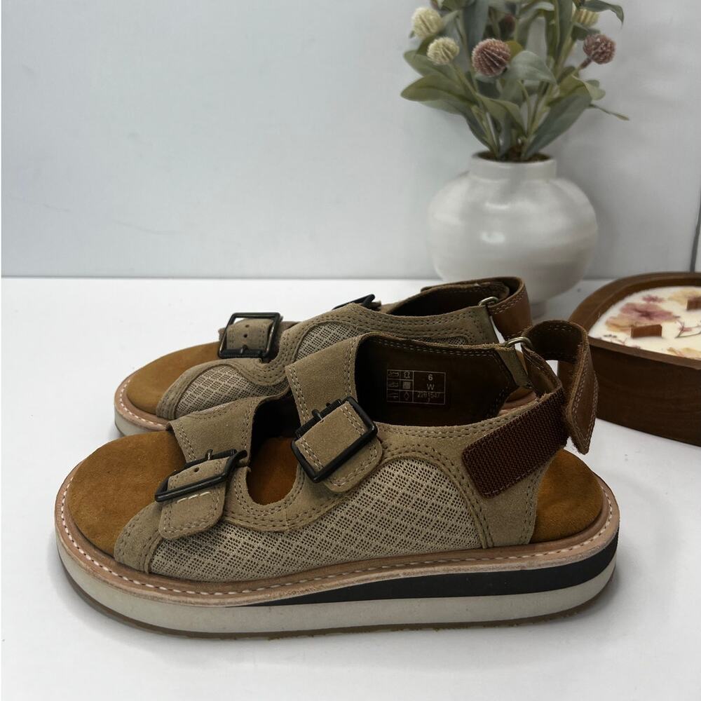 SAS Conga Heel Strap Adjustable Leather Blend Sandal Tan Women 6W Tried On